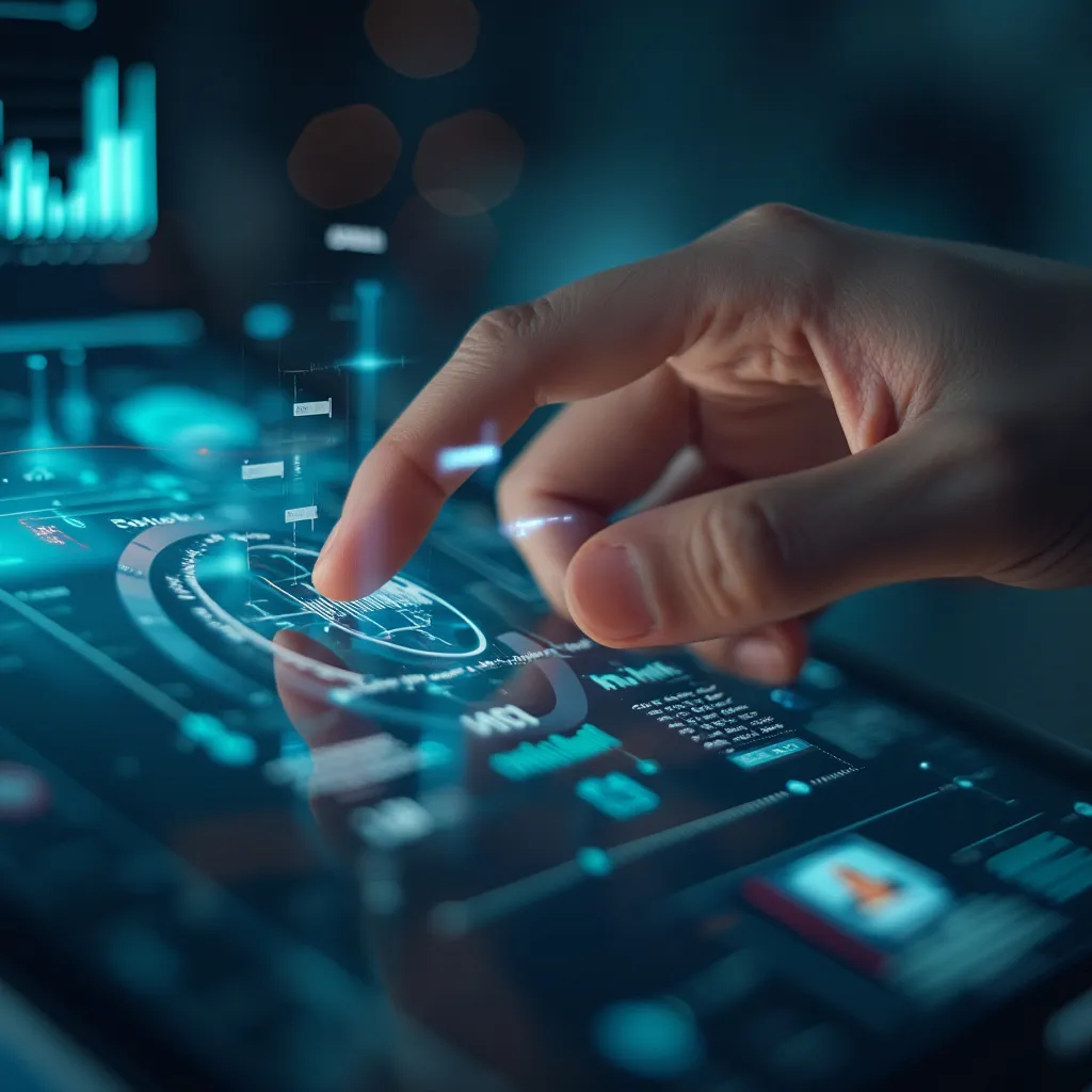 Interface futurista de finanças